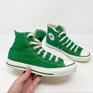 Converse Chuck Taylor All Star Lace Up High Top Sneakers Green Size 5